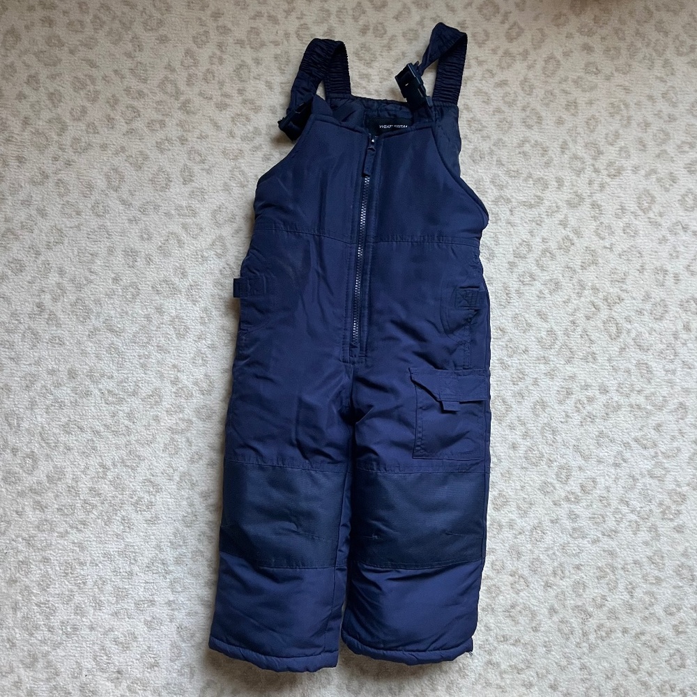 Toddler snowpants bib overalls (navy, size 3T)